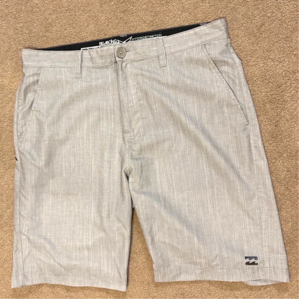 Billabong Platinum Stretch Shorts SZ 34 Mens Gray Chinos